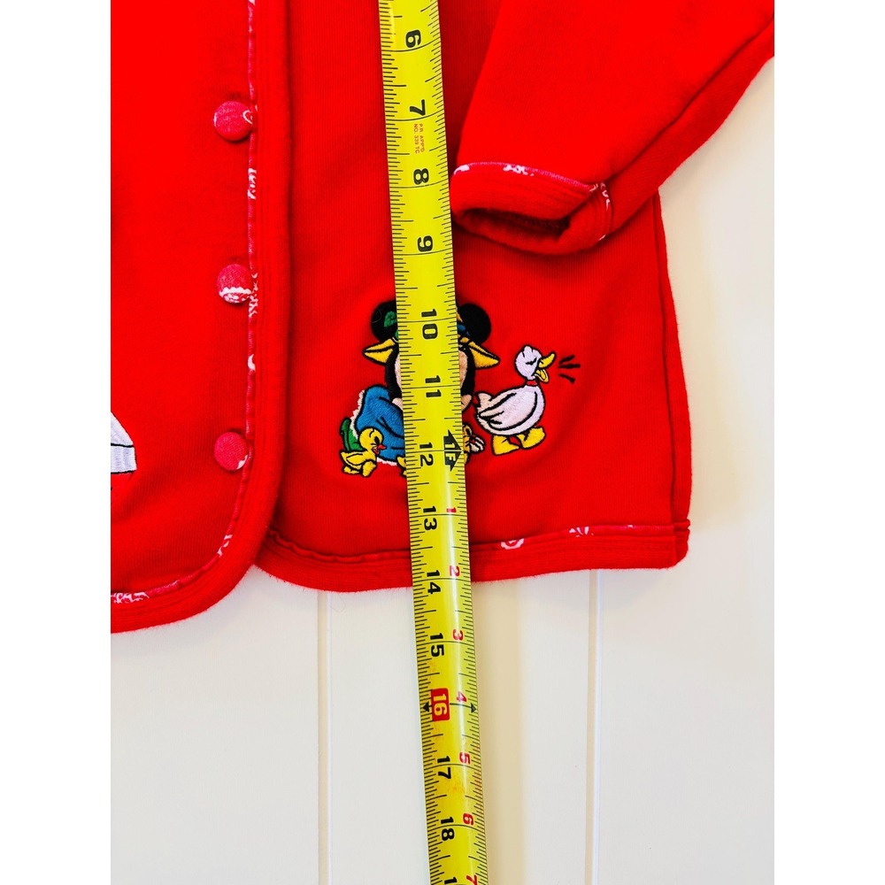 Vintage Mickey & Co Minnie Mouse Farm Theme Embroidered Cardigan, Size 2T - Picture 11 of 12